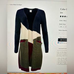 Color block long cardigan